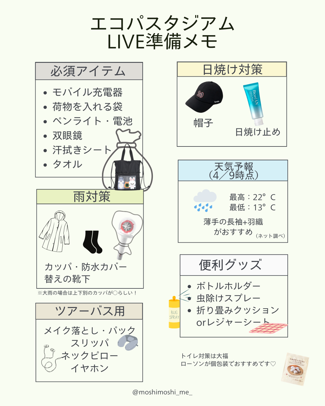 持ち物リスト